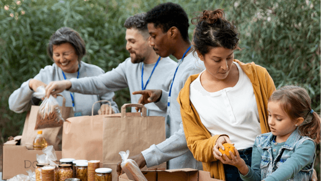 Happy family enjoying a meal